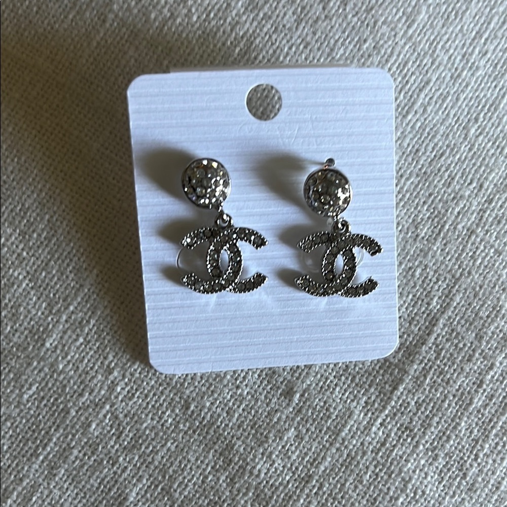Silver Logo Earrings